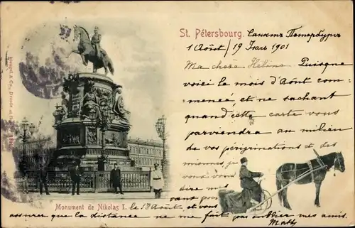 Ak Sankt Petersburg Russland, Monument de Nikolas I.