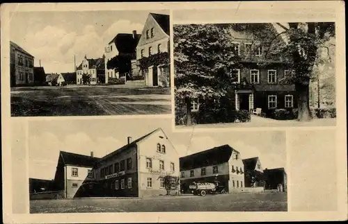 Ak Falkenhain Lossatal in Sachsen, Gasthof, Ortsansicht