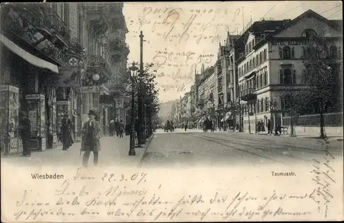 Ak Wiesbaden in Hessen, Taunusstraße, Geschäfte, Apotheke