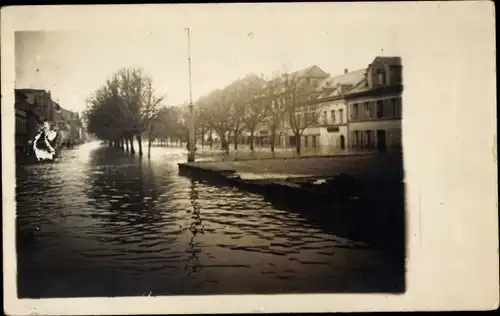 Foto Ak Wiesbaden ?, Hochwasser