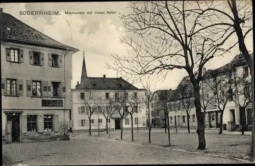 Ak Bad Sobernheim an der Nahe, Marktplatz, Hotel Adler