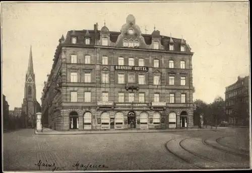 Ak Mainz am Rhein, Bahnhof-Hotel