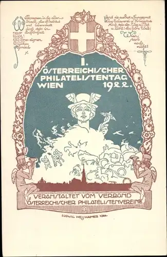 Ganzsachen Künstler Ak Hesshaimer, I. Österreichischer Philatelistentag 1922 Wien, PP 94