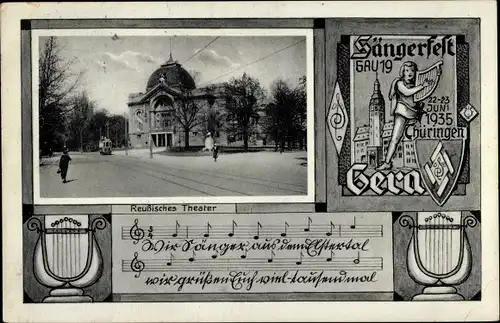 Lied Ak Gera in Thüringen, Wir Sänger aus dem Elstertal, Sängerfest Gau 19 1935, Reußisches Theater