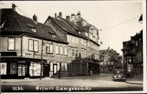 Foto Ak Erfurt in Thüringen, Langebrücke, Buchbinderei Franz Schnell