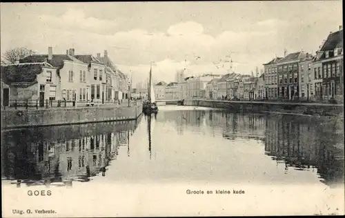 Ak Goes Zeeland Niederlande, Groote kade, kleine kade