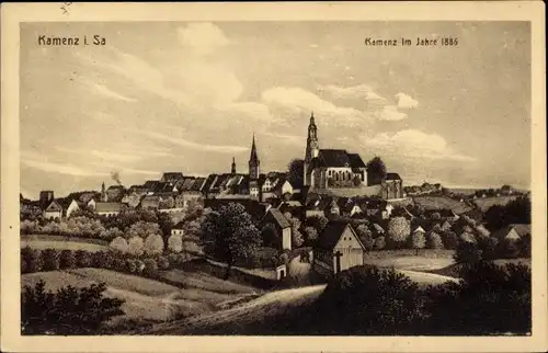 Ak Kamenz in Sachsen, Kamenz im Jahr 1885, Kirchtürme