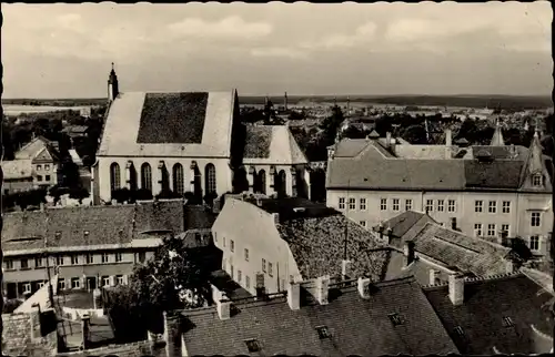 Ak Kamenz in Sachsen, Gesamtansicht, Kirche