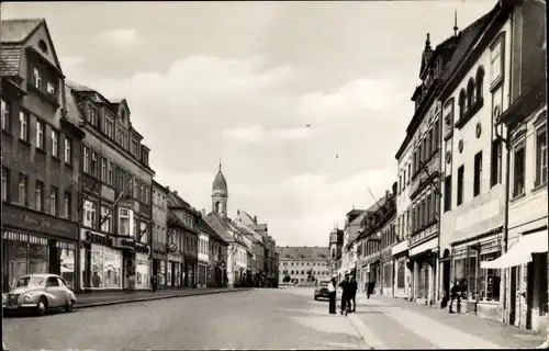 Ak Großenhain Sachsen, Frauenmarkt, Kirchturm, Auto, Passanten