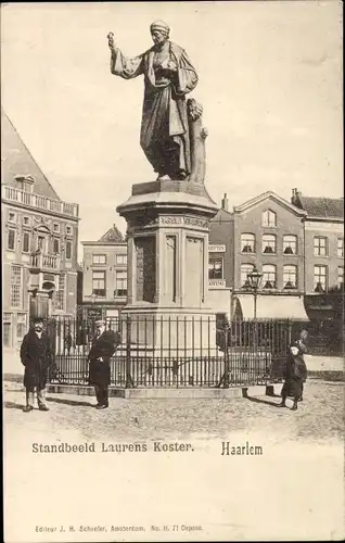 Ak Haarlem Nordholland Niederlande, Denkmal Laurens Koster