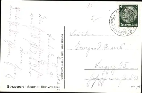 Ak Struppen Sächsische Schweiz, Totalansicht