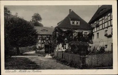 Ak Kurort Rathen Sächsische Schweiz, Alte Mühle, Fachwerkhaus