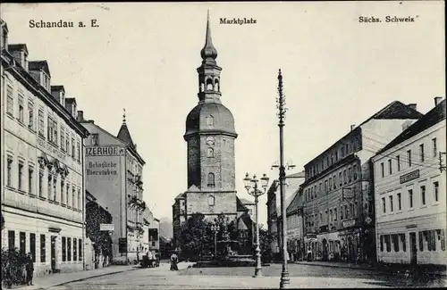 Ak Bad Schandau Sächsische Schweiz, Marktplatz