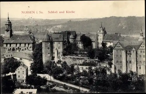 Ak Nossen in Sachsen, Schloss, Kirche
