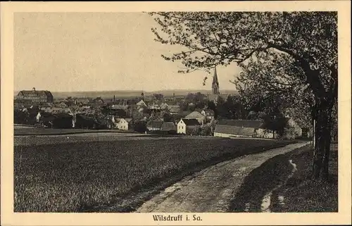 Ak Wilsdruff in Sachsen, Totalansicht, Kirchturm