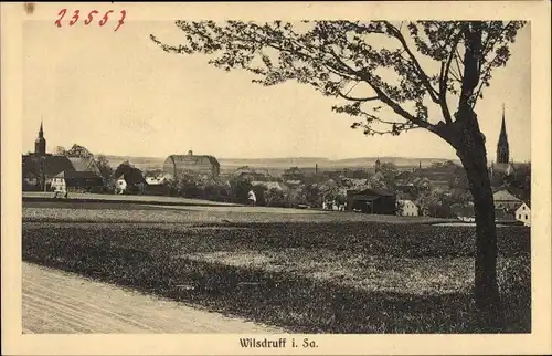 Ak Wilsdruff in Sachsen, Totalansicht, Kirchturm