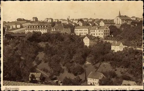 Ak Rabenau im Erzgebirge, Obere Stadt, Schule, Kirche