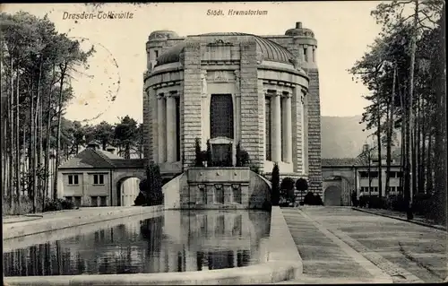 Ak Dresden Tolkewitz, Städtisches Krematorium