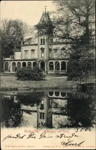 Ak Kreischa bei Dresden, Rittergut, Park