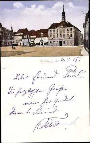 Ak Radeberg in Sachsen, Platz, Gebäude, Türme