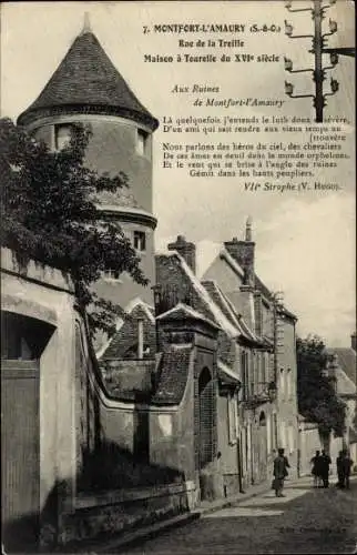 Ak Montfort l'Amaury Yvelines, Rue de la Treille, Haus in Tourelle