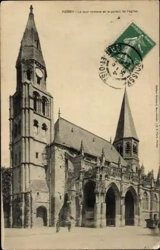 Ak Poissy-Yvelines, Kirche, Der römische Turm