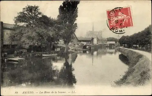 Ak Amiens-Somme, Die Ufer der Somme