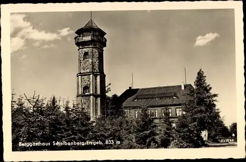 Ak Scheibenberg im Erzgebirge, Berggasthaus, Turm