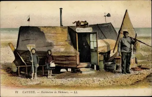 Ak Cayeux sur Mer Somme, Fischerhaus