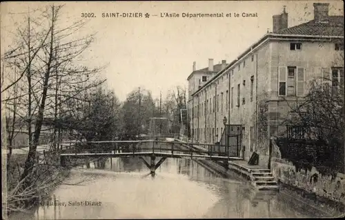 Ak Saint Dizier Haute Marne, Das Departementsasyl und der Kanal