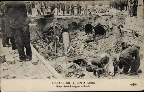 Ak Paris, Der Sturm vom 15. Juni, Place Saint-Philippe-du-Roule