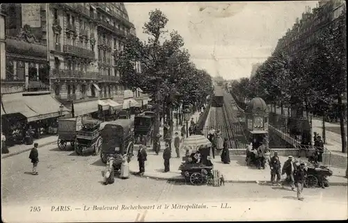 Ak Paris IX., Boulevard Rochechouart und das Metropolitain