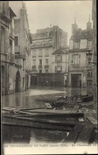 Ak Paris IV., Überschwemmungen 1910, Rue Chanoinesse
