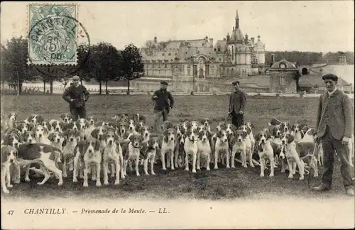 Ak Chantilly Oise, Promenade de la Meute
