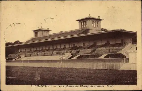 Ak Chantilly Oise, Die Tribünen des Course de Courses