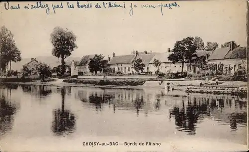 Ak Choisy in Bac Oise, Ufer der Aisne