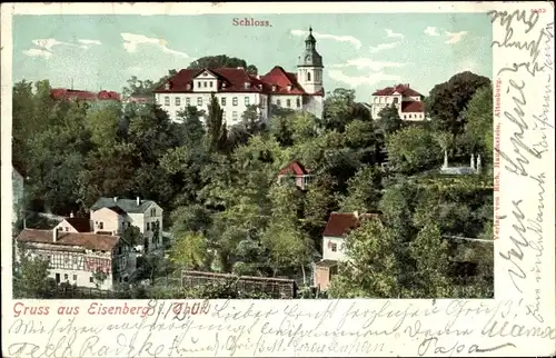Ak Eisenberg in Thüringen, Teilansicht, Schloss