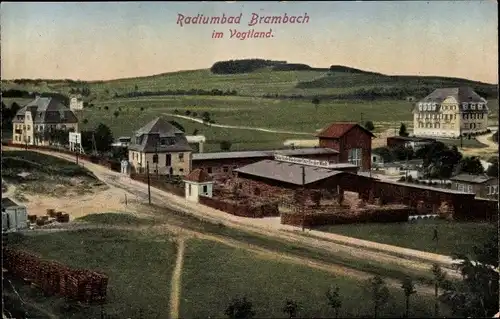 Ak Bad Brambach Vogtland, Teilansicht, Radiumquelle