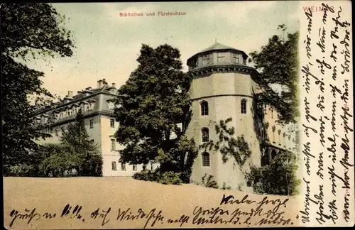 Ak Weimar in Thüringen, Bibliothek, Fürstenhaus