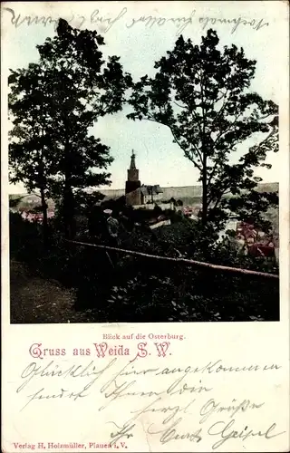 Ak Weida in Thüringen, Blick auf die Osterburg mit Umgebung