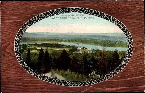 Ak New York USA, Hudson River, westlicher Punkt von Fort Putnam