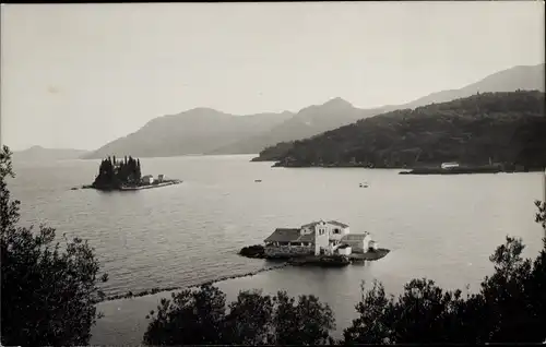 Foto Ak Pondikonisi Pontikoniso Korfu Griechenland, Küste, Panorama