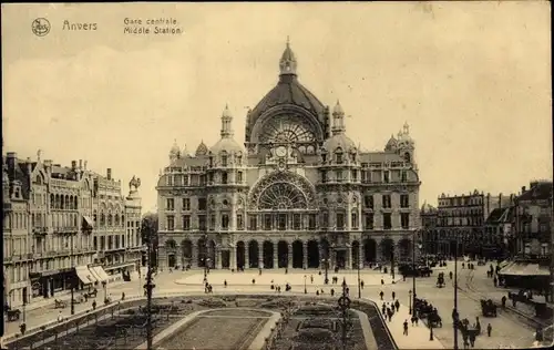 Ak Antwerpen Antwerpen Flandern, Hauptbahnhof