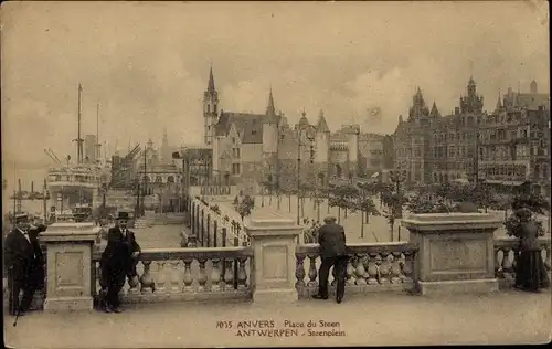 Ak Antwerpen Antwerpen Flandern, Place du Steen