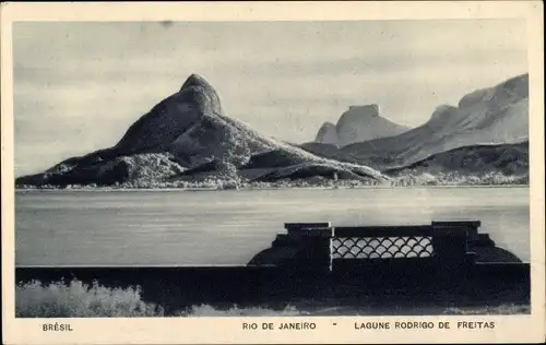 Ak Rio de Janeiro Brasilien, Lagune Rodrigo de Freitas