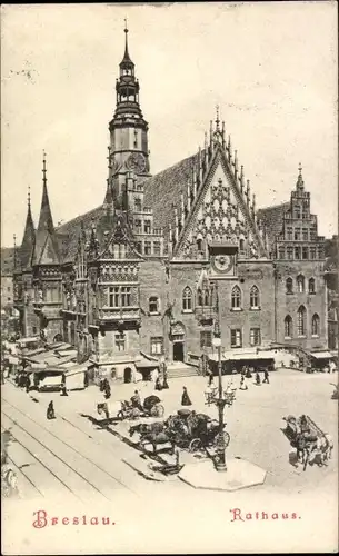 Ak Wrocław Breslau Schlesien, Rathaus