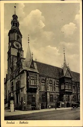 Ak Wrocław Breslau Schlesien, Rathaus