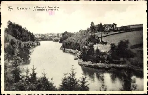 Ak Elsenborn Butgenbach Wallonie Lüttich, Der Staudamm in Robertville