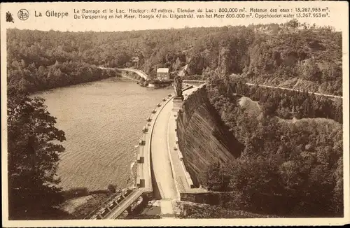 Ak Jalhay Wallonie Lüttich, Gileppe-Staudamm, Le Lac