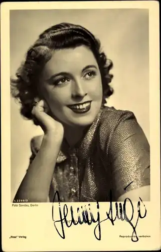 Ak Schauspielerin Jenny Jugo, Ross Verlag 2298/2, Autogramm